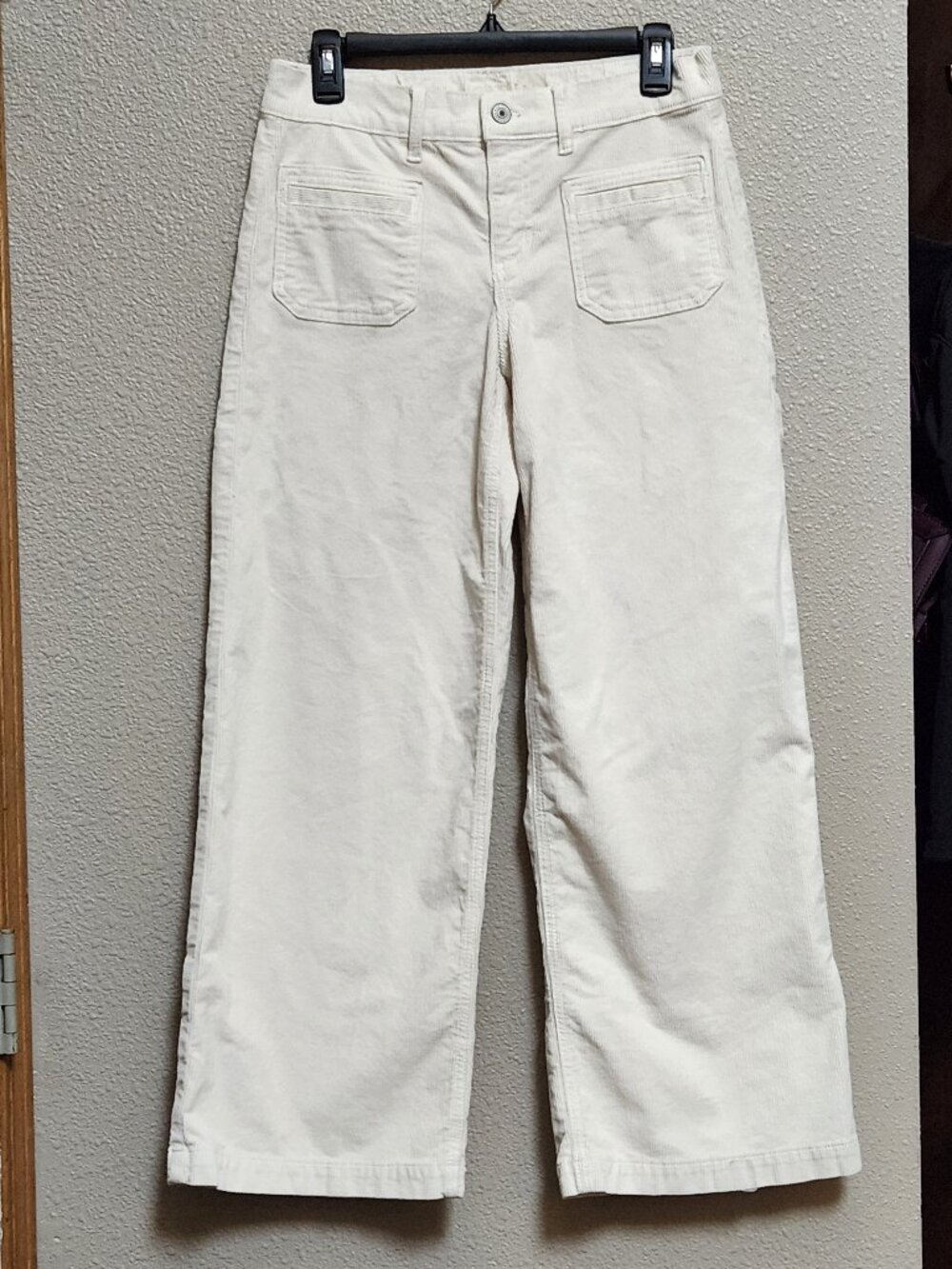AMERICAN EAGLE Low-Rise Wide Leg Baggy Corduroys Cream - Sz 0 - NEW NWT